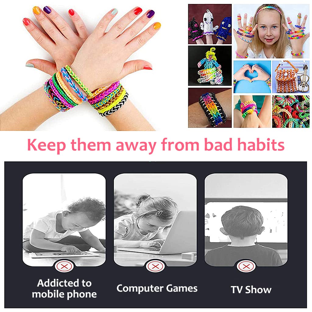 PATPAT 4400+ Rubber Loom Bands Set Bracelet Jewelry Making Kit, Rainbow Rubber Bands Refill Loom Set with Braiding Tools Crochets, Assorted Charms for Girls Kids DIY Craft Gifts,Latex PATPAT 4400+ Rubber Loom Bands Set Bracelet Jewelry Making Kit, Rainbow Rubber Bands Refill Loom Set with Braiding Tools Crochets, Assorted Charms for Girls Kids DIY Craft Gifts,Latex